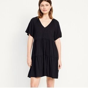 Women's Flutter Short Sleeve Mini Skater
Dress Universal Thread Black M